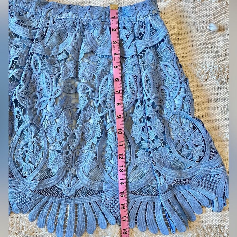 Lovers & Friends Mai Tai Scalloped Lace Trim Mini Skirt Crystal blue medium - Picture 8 of 11